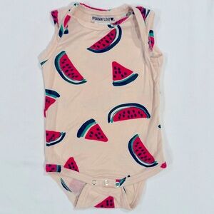 Spearmint Love Watermelons Bodysuit Girls 3-6M Boys Bamboo Summer Onesie Beige